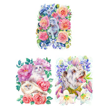 Load image into Gallery viewer, Diamond Painting - Full Round - animal surrounded by flowers (30*40CM)