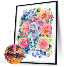 Load image into Gallery viewer, Diamond Painting - Full Round - animal surrounded by flowers (30*40CM)