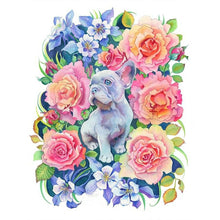 Load image into Gallery viewer, Diamond Painting - Full Round - animal surrounded by flowers (30*40CM)