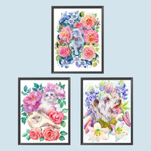 Load image into Gallery viewer, Diamond Painting - Full Round - animal surrounded by flowers (30*40CM)