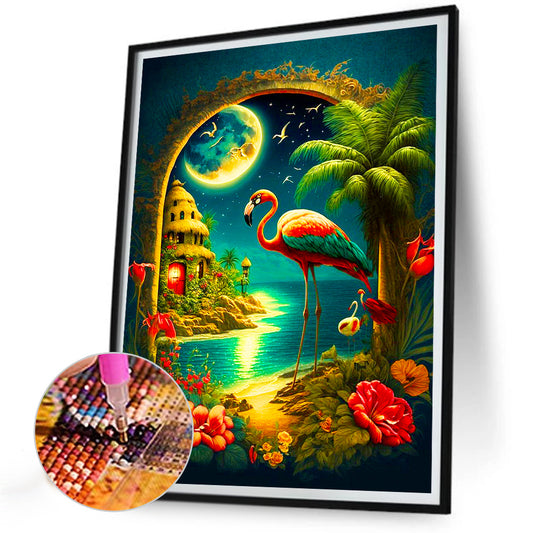 Diamond Painting - Full Round - flamingo habitat (30*40CM)