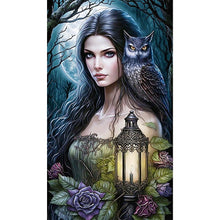 Load image into Gallery viewer, AB Diamond Painting - Full Round - woman with owl (40*70CM)