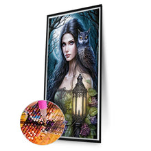 Load image into Gallery viewer, AB Diamond Painting - Full Round - woman with owl (40*70CM)