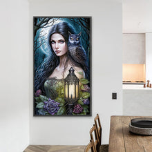 Load image into Gallery viewer, AB Diamond Painting - Full Round - woman with owl (40*70CM)