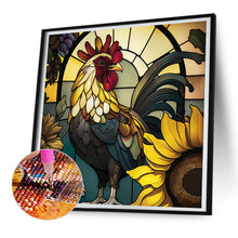 Load image into Gallery viewer, Diamond Painting - Full Round - flower and rooster (30*30CM)