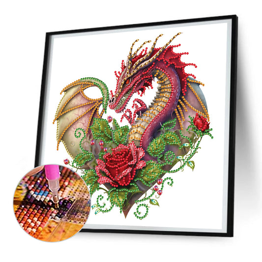 Diamond Painting - Partial Special Shaped - dragon art (30*30CM)