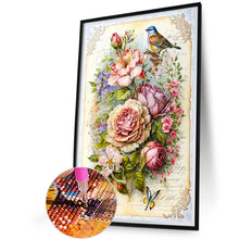 Load image into Gallery viewer, Diamond Painting - Full Round - bird on flower cluster (40*60CM)