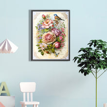 Load image into Gallery viewer, Diamond Painting - Full Round - bird on flower cluster (40*60CM)