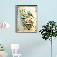 Load image into Gallery viewer, Diamond Painting - Full Round - bird on flower (40*60CM)