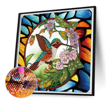 Load image into Gallery viewer, Diamond Painting - Partial Special Shaped - Hummingbird Glass Art (30*30CM)