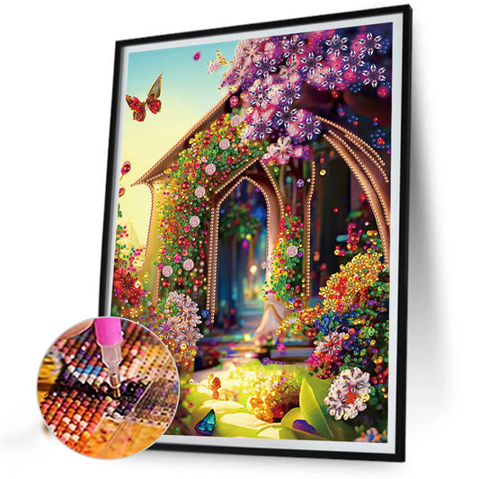 Diamond Painting - Partial Special Shaped - garden house (30*40CM)