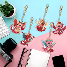 Load image into Gallery viewer, DIY Diamond Art Key Rings Cartoon Keychain Supplies Gift for Kids (Dragon)