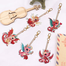 Load image into Gallery viewer, DIY Diamond Art Key Rings Cartoon Keychain Supplies Gift for Kids (Dragon)