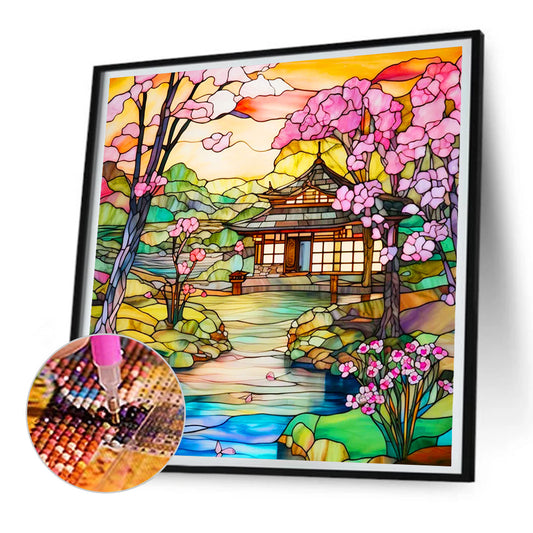 Diamond Painting - Full Round - Glass Art Courtyard (30*30CM)