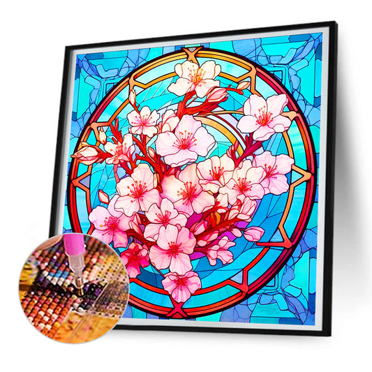 Diamond Painting - Full Round - glass art sakura (30*30CM)