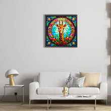 Load image into Gallery viewer, Diamond Painting - Full Round - glass art giraffe (30*30CM)
