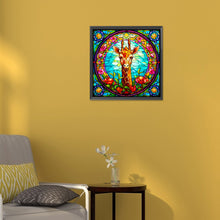 Load image into Gallery viewer, Diamond Painting - Full Round - glass art giraffe (30*30CM)