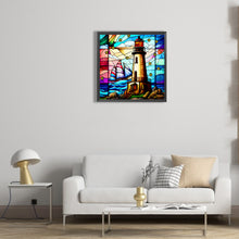 Load image into Gallery viewer, Diamond Painting - Full Round - glass art lighthouse (30*30CM)