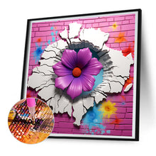 Load image into Gallery viewer, Diamond Painting - Full Round - Flowers bursting through the wall (30*30CM)