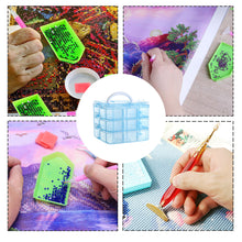 Load image into Gallery viewer, 3-Tier Container Case 18 Grids for Craft Storage and Organization (Blue)