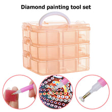 Load image into Gallery viewer, 3-Tier Container Case 18 Grids for Craft Storage and Organization (Orange)