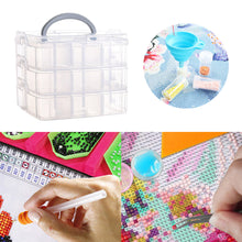 Load image into Gallery viewer, 3-Tier Container Case 18 Grids for Craft Storage and Organization (Clear)
