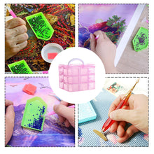 Load image into Gallery viewer, 3-Tier Container Case 18 Grids for Craft Storage and Organization (Pink)