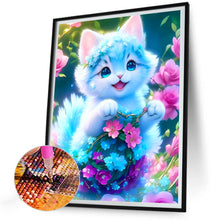 Load image into Gallery viewer, Diamond Painting - Full Round -blue cat (30*40CM)