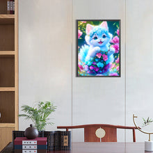 Load image into Gallery viewer, Diamond Painting - Full Round -blue cat (30*40CM)