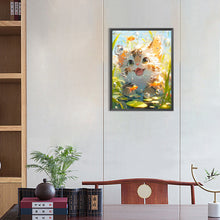 Load image into Gallery viewer, Diamond Painting - Full Round -Cat Watching Fish at the Bottom of the River (30*40CM)