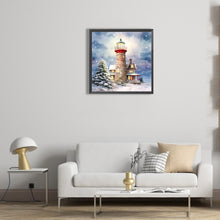 Load image into Gallery viewer, Diamond Painting - Full Round -Christmas winter snowflake lighthouse (30*30CM)