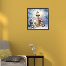 Load image into Gallery viewer, Diamond Painting - Full Round -Christmas winter snowflake lighthouse (30*30CM)