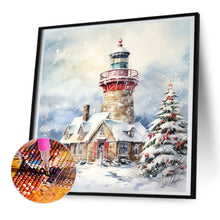 Load image into Gallery viewer, Diamond Painting - Full Round -Christmas winter snowflake lighthouse (30*30CM)