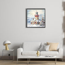 Load image into Gallery viewer, Diamond Painting - Full Round -Christmas winter snowflake lighthouse (30*30CM)