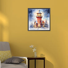 Load image into Gallery viewer, Diamond Painting - Full Round -Christmas winter snowflake lighthouse (30*30CM)