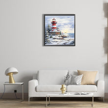 Load image into Gallery viewer, Diamond Painting - Full Round -Christmas winter snowflake lighthouse (30*30CM)