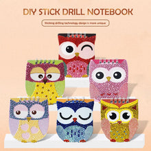 Load image into Gallery viewer, 6pcs 5D Diamond Painting Notebook Set DIY Cartoon Book Children Gift (Owl)