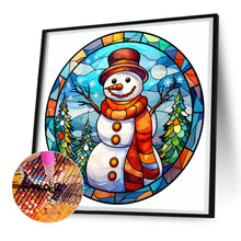 Load image into Gallery viewer, Diamond Painting - Full Round -Christmas Snowman Glass Art (30*30CM)