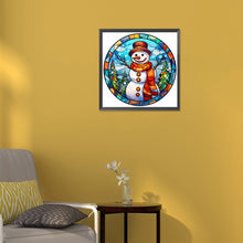 Load image into Gallery viewer, Diamond Painting - Full Round -Christmas Snowman Glass Art (30*30CM)