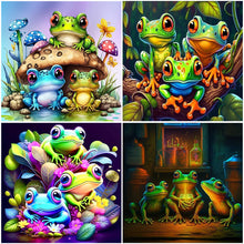 Load image into Gallery viewer, 4pcs Diamond Painting Set - three little frogs (30*30CM)