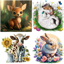 Load image into Gallery viewer, 4pcs Diamond Painting Set - Small animals (30*30CM)