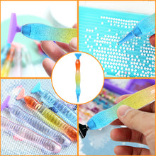 Load image into Gallery viewer, Diamond Stylus Pen Art Dotting Pen Threaded Spotting Pen (Yellow Blue Orange)