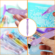 Load image into Gallery viewer, Diamond Stylus Pen Art Dotting Pen Threaded Spotting Pen (Purple)