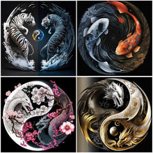 Load image into Gallery viewer, 4pcs Diamond Painting Set - Yin and Yang chart of individual animals (30*30CM)