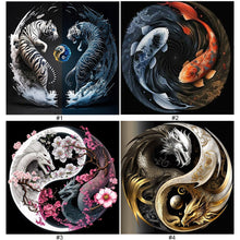 Load image into Gallery viewer, 4pcs Diamond Painting Set - Yin and Yang chart of individual animals (30*30CM)