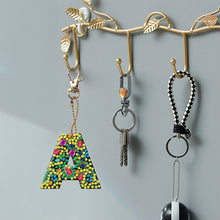 Load image into Gallery viewer, DIY Pocket Mirror Handmade Gem Keychains Letters Lady Bag Pendant (A)