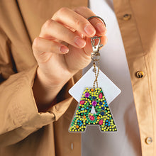 Load image into Gallery viewer, DIY Pocket Mirror Handmade Gem Keychains Letters Lady Bag Pendant (A)