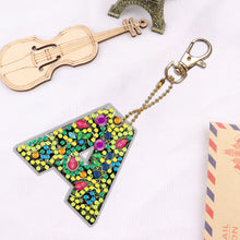 Load image into Gallery viewer, DIY Pocket Mirror Handmade Gem Keychains Letters Lady Bag Pendant (A)