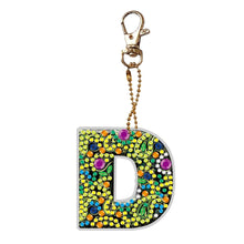 Load image into Gallery viewer, DIY Pocket Mirror Handmade Gem Keychains Letters Lady Bag Pendant (D)