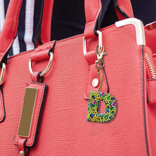 Load image into Gallery viewer, DIY Pocket Mirror Handmade Gem Keychains Letters Lady Bag Pendant (D)